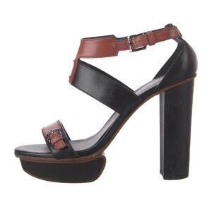 Tod's Black and Brown Heeled Sandals Sz 38 comfy and stylish